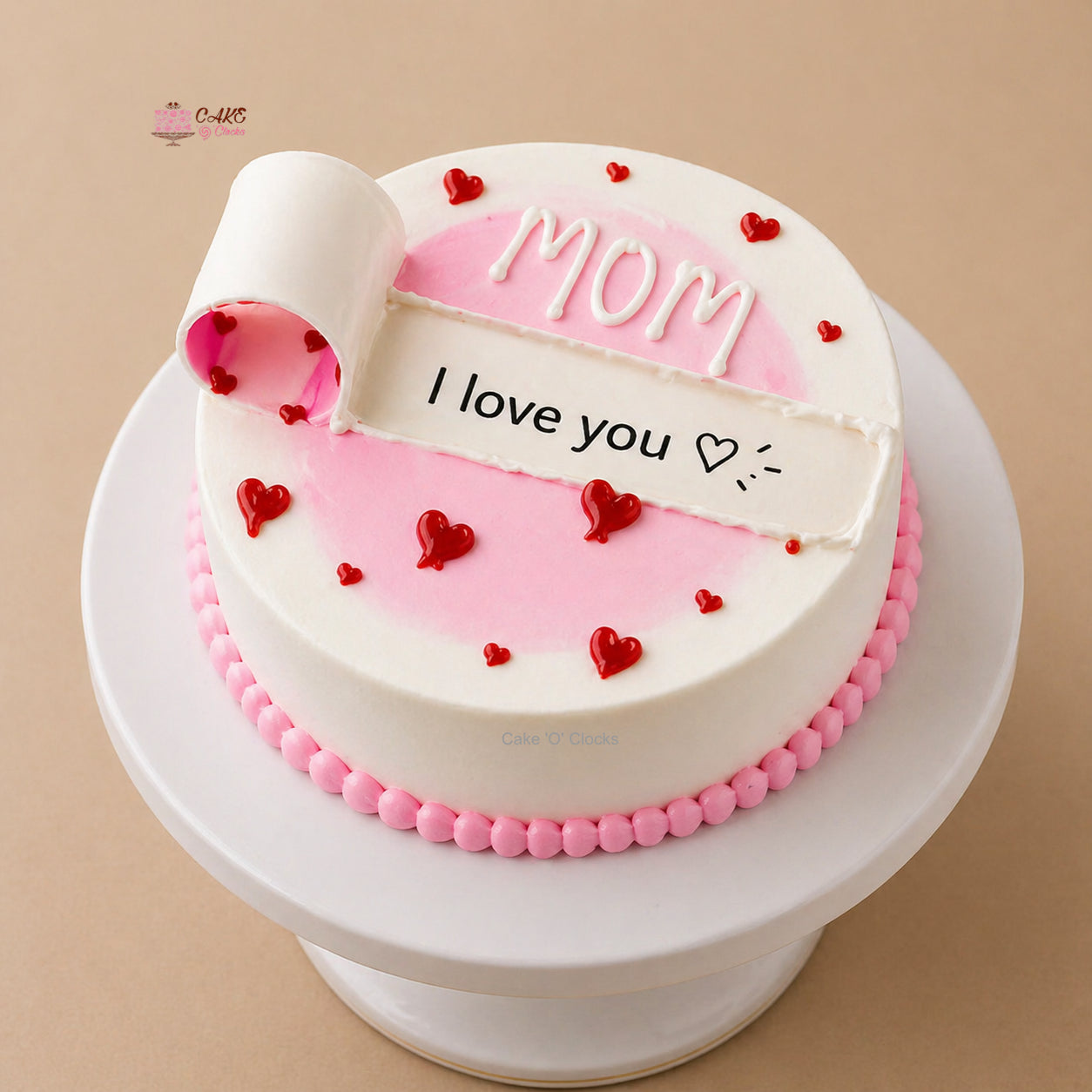 Mom's Love Scroll Designer Cake