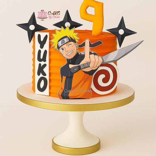 Naruto Ninja Birthday Cake with Shuriken