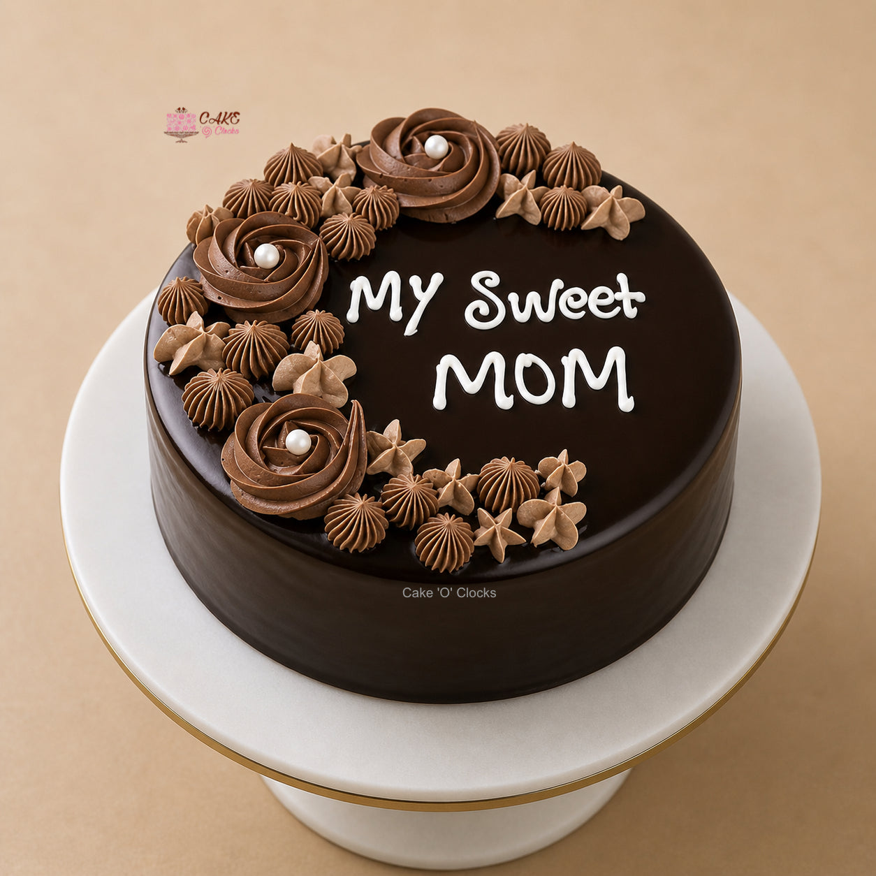 Chocolate Floral Mom Special Cake