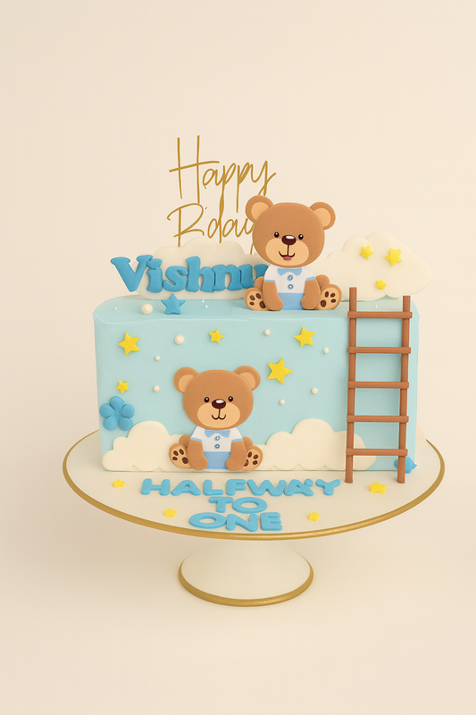 Blue Teddy Cloud Cake