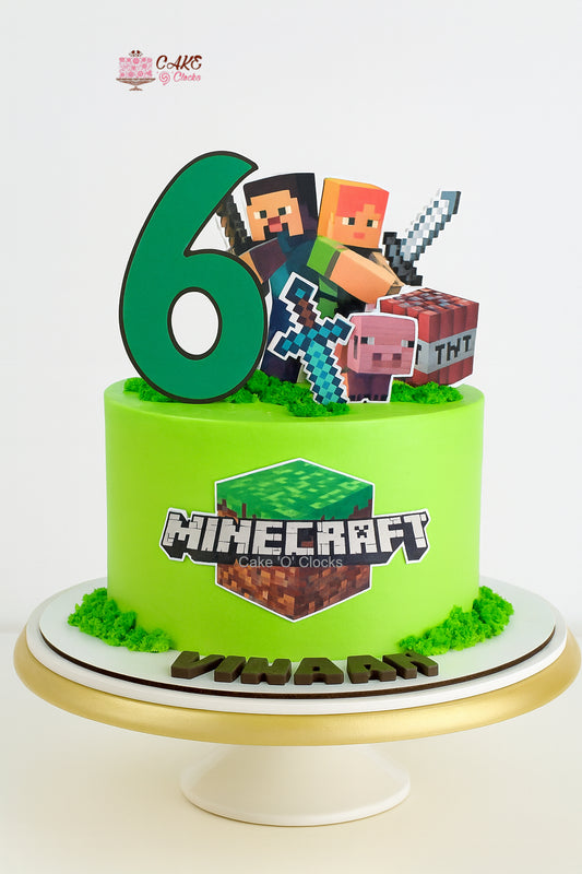 Minecraft Logo & Sword Cake