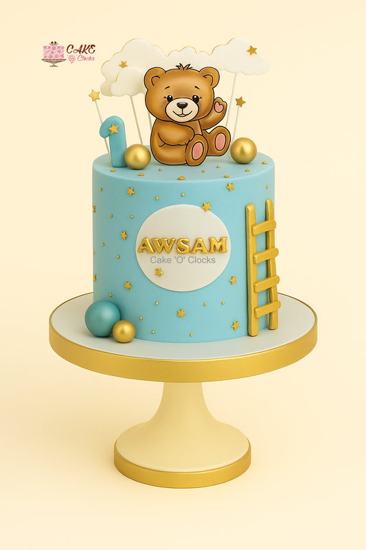 Personalized Teddy Bear Birthday Cake
