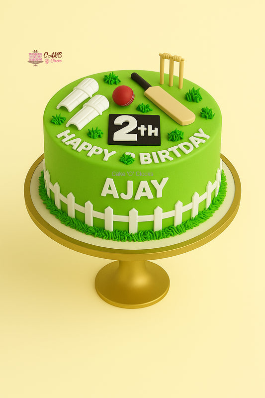 Cricket Field Birthday Cake